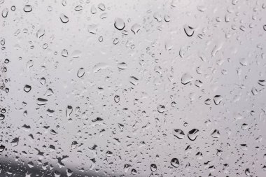 Yağışlı sezon sırasında yağmur su damlaları.