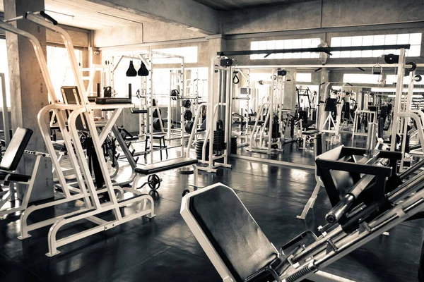 Dentro Ginásio Com Equipamentos Fitness Modernos Para Eventos Fitness Muito — Fotografia de Stock