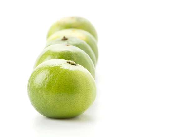 Groene citroen op witte achtergrond — Stockfoto