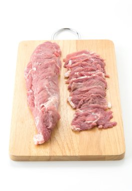 Beyaz arka planda domuz dilimi