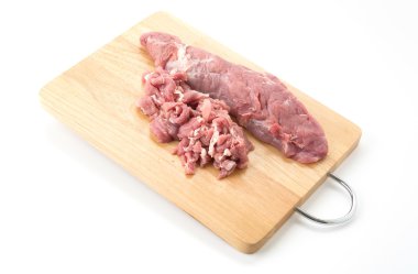 Beyaz arka planda domuz dilimi