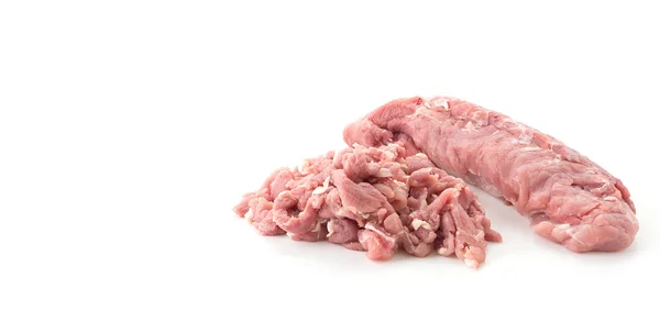 Kawałek wieprzowiny na białym tle — Zdjęcie stockowe