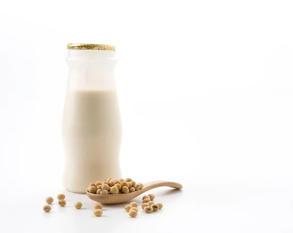 Latte di soia su sfondo bianco — Foto Stock