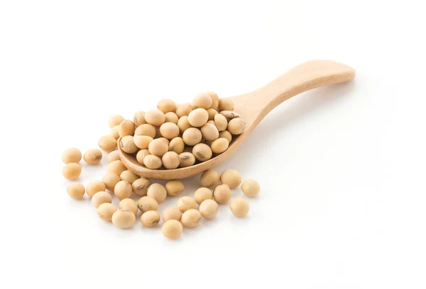 在白色背景上的大豆豆 — 图库照片
