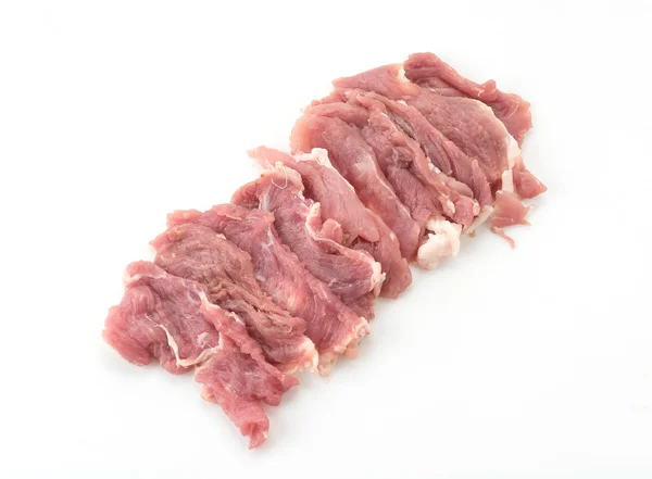 Slice pork on white background — Stock Photo, Image