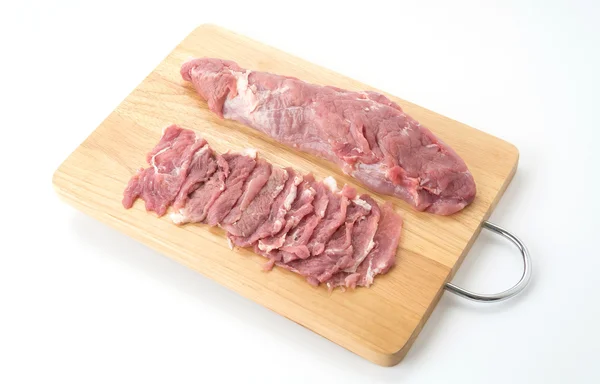 Slice pork on white background — Stock Photo, Image