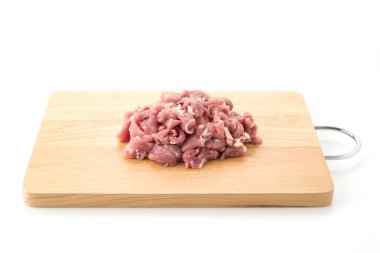 Beyaz arka planda domuz dilimi