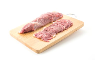 Beyaz arka planda domuz dilimi