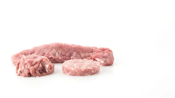 Fillet slice and minced pork — Stock Photo, Image