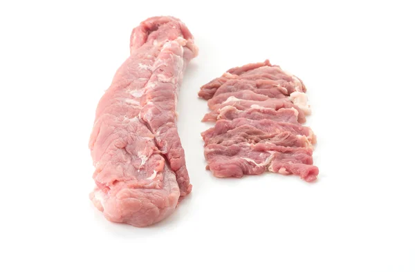 Fetta di maiale su sfondo bianco — Foto Stock