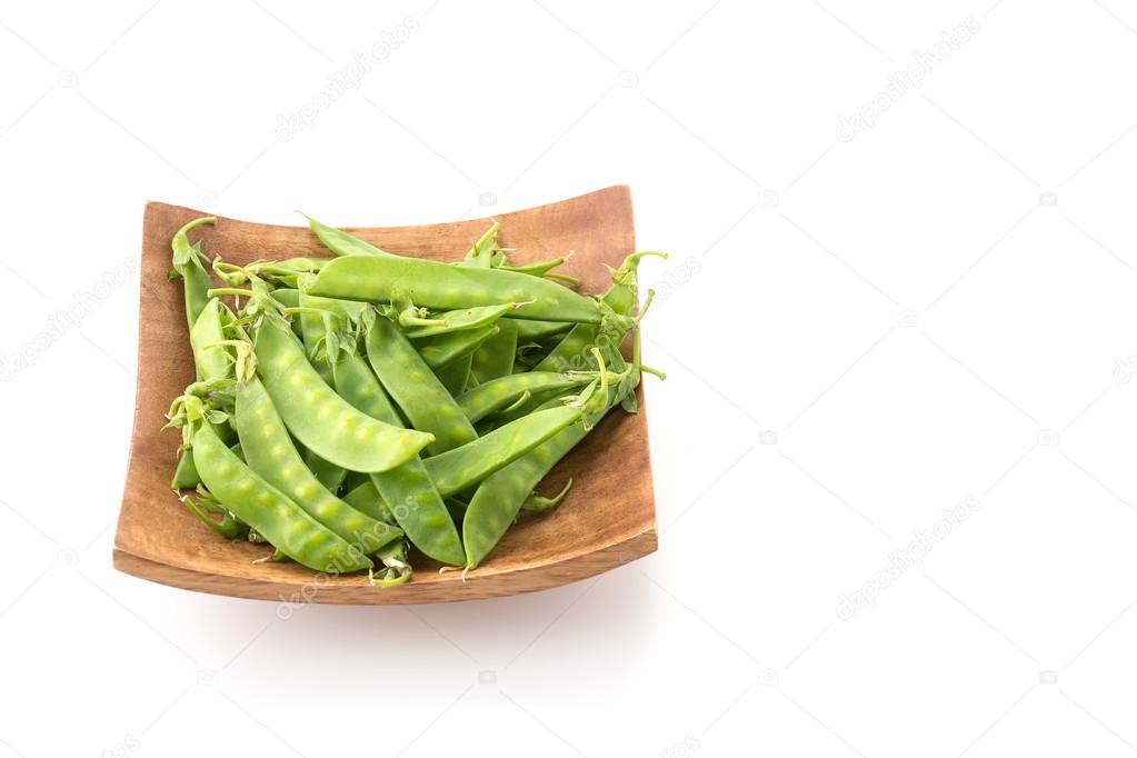green bean on white background