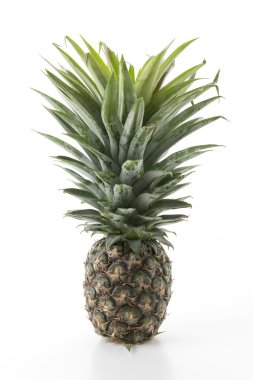 Beyaz arkaplanda taze ananas
