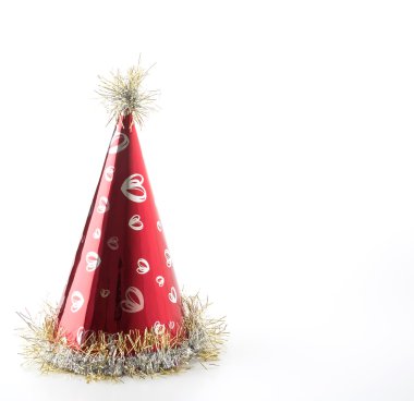 Beyaz arka planda parti şapkası