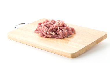 Beyaz arka planda domuz dilimi