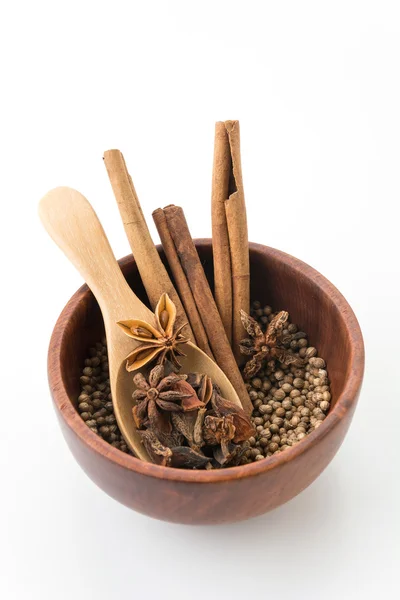 Five-spice ingredient on white background — Stock Photo, Image