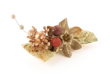 Beyaz arka planda noel yayları