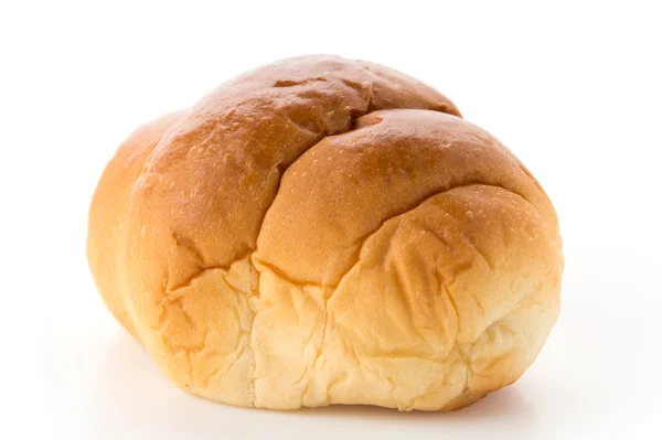Bröd rulle på vit bakgrund — Stockfoto