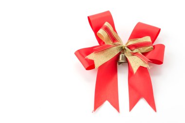 Beyaz arka planda noel yayları