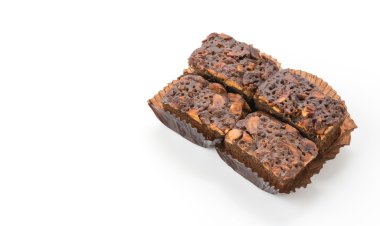 Beyaz arka planda yumuşak pasta