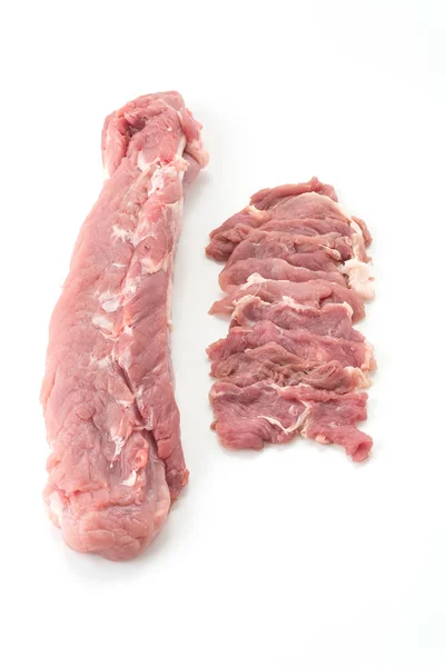 Slice varkensvlees op witte achtergrond — Stockfoto