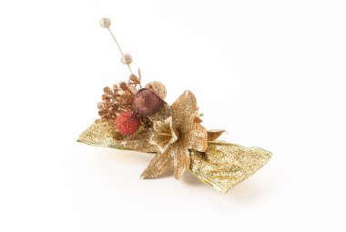 Beyaz arka planda noel yayları