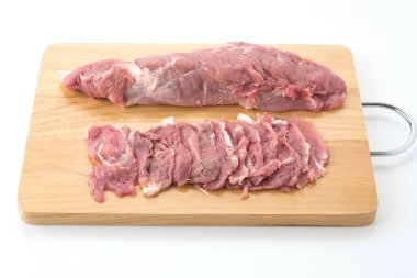 Beyaz arka planda domuz dilimi