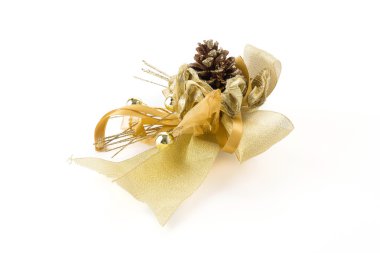 Beyaz arka planda noel yayları