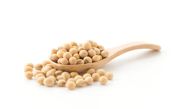 在白色背景上的大豆豆 — 图库照片