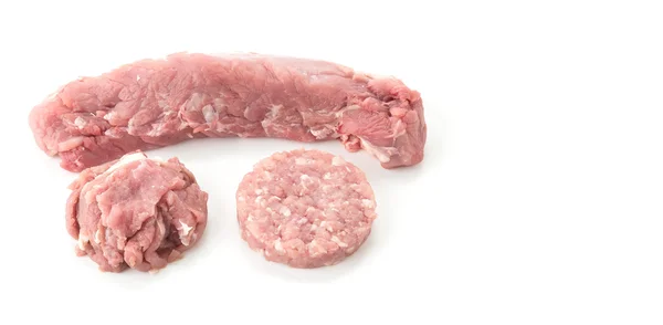 Filet slice en gehakt varkensvlees — Stockfoto