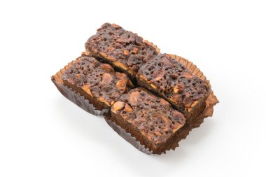 Beyaz arka planda yumuşak pasta