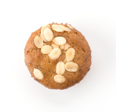 Beyaz arkaplanda muzlu kek