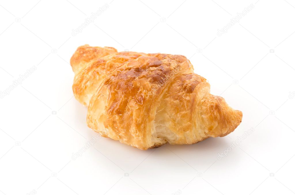 butter croissant on white background