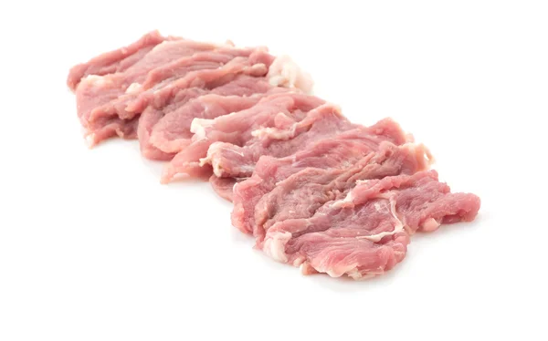 Slice pork on white background — Stock Photo, Image