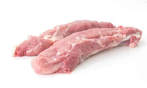 Schweinefilet auf weißem Hintergrund — Stockfoto