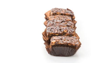 Beyaz arka planda yumuşak pasta