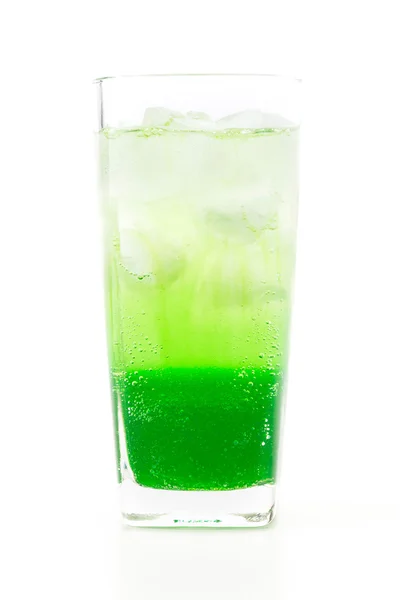 Green soda on wood background — Stock Photo, Image