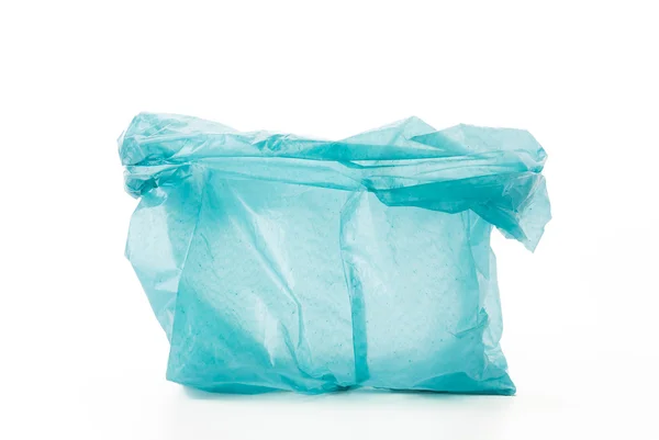 Saco de plástico no fundo branco — Fotografia de Stock