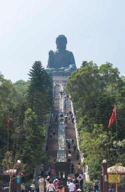 Hong Kong -2015 Eki 17: Po Lin Monas Tian Tan Dev Buda