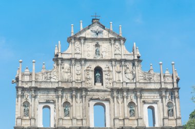 Aziz Paul Kilisesi. Macau, bir Unesc tarihi merkezinin bölümü