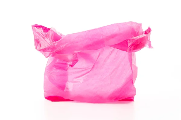 Beyaz arkaplanda plastik torba — Stok fotoğraf