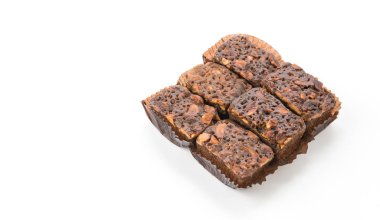 Beyaz arka planda yumuşak pasta