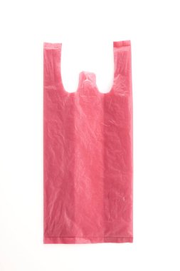 Beyaz arkaplanda plastik torba