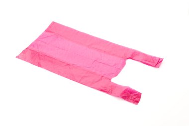 Beyaz arkaplanda plastik torba