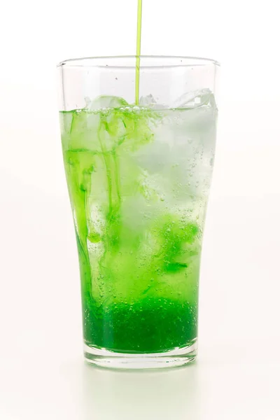 Green soda on white background — Stock Photo, Image