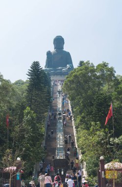 Hong Kong -2015 Eki 17: Po Lin Monas Tian Tan Dev Buda