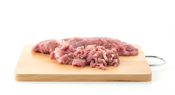 Carne de porco de fatia no fundo branco — Fotografia de Stock
