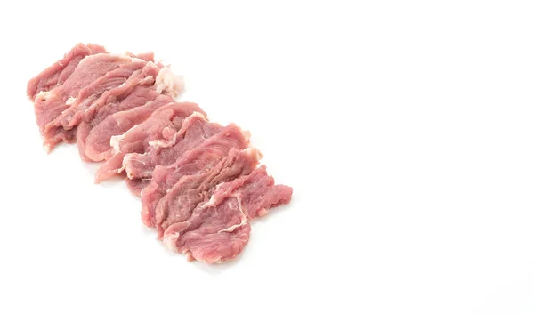Irisan daging babi pada latar belakang putih — Stok Foto
