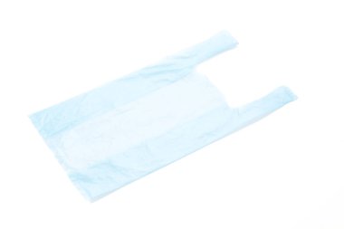 Beyaz arkaplanda plastik torba