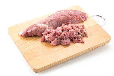 Beyaz arka planda domuz dilimi