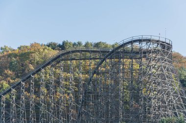 Everland, Yongin, Güney Kore - 31 Ekim 2015: ahşap structur
